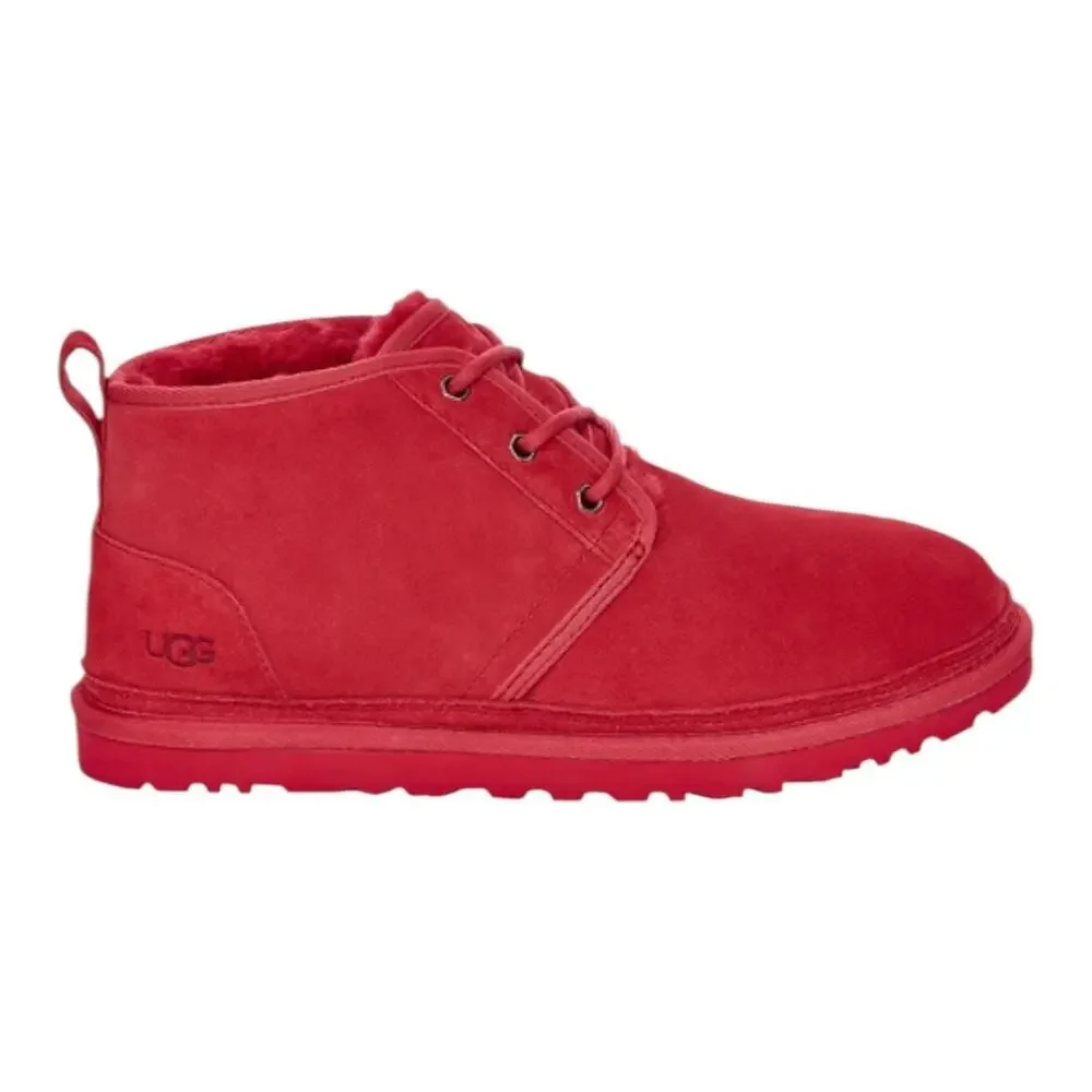 UGG Neumel Samba Red‎ Suede Wool Lined Lace Up Ankle Boots Men’s Size 10 NEW
